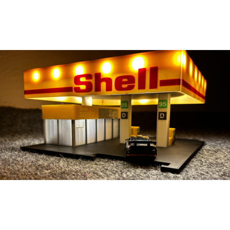 Station service Shell à l'échelle 1/64