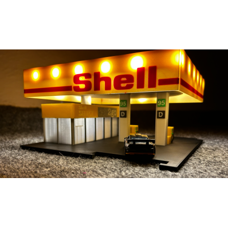 Station service Shell à l'échelle 1/64
