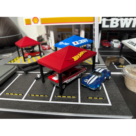 Tente de stand compatible Hot Wheels à l'échelle 1/64