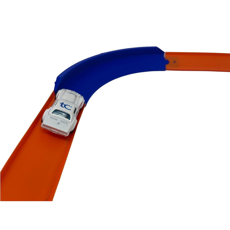 Virage à 90 degrés avec glissière surélevée compatible Hot Wheels