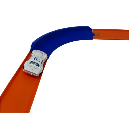 Virage à 90 degrés avec glissière surélevée compatible Hot Wheels